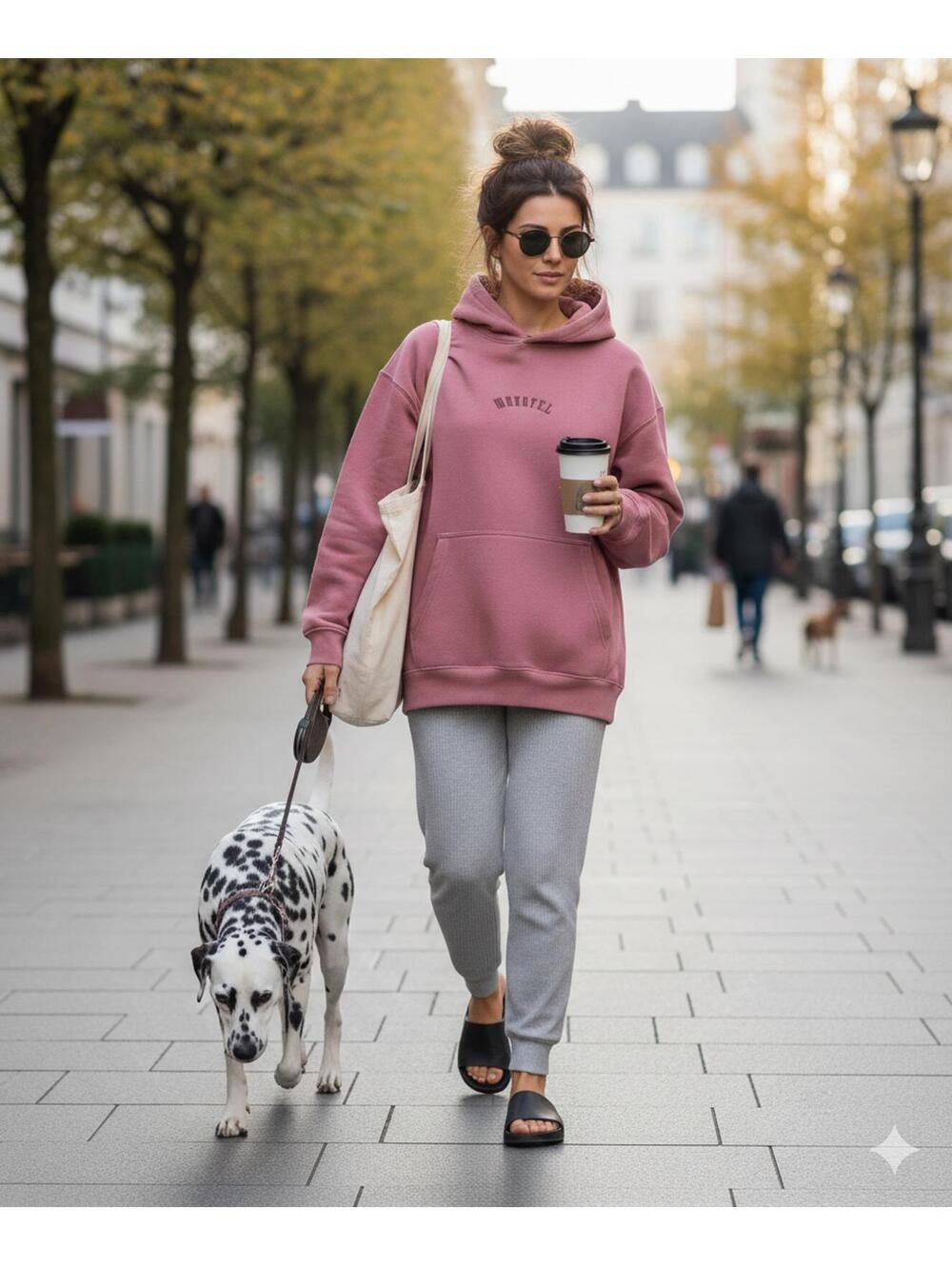 BoohooMAN Official Embroidered Hoodie - Dusty Rose - Size S NWT